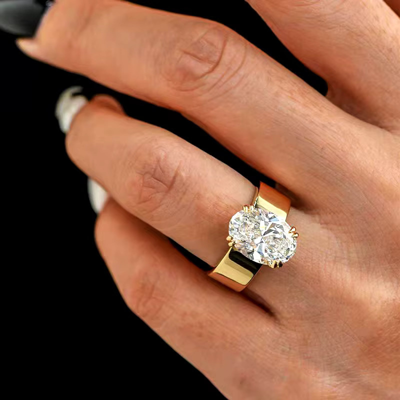 BXINY Ring, 925 Silber, Moissanit, Diamant, Damen und Herren - Bild 5