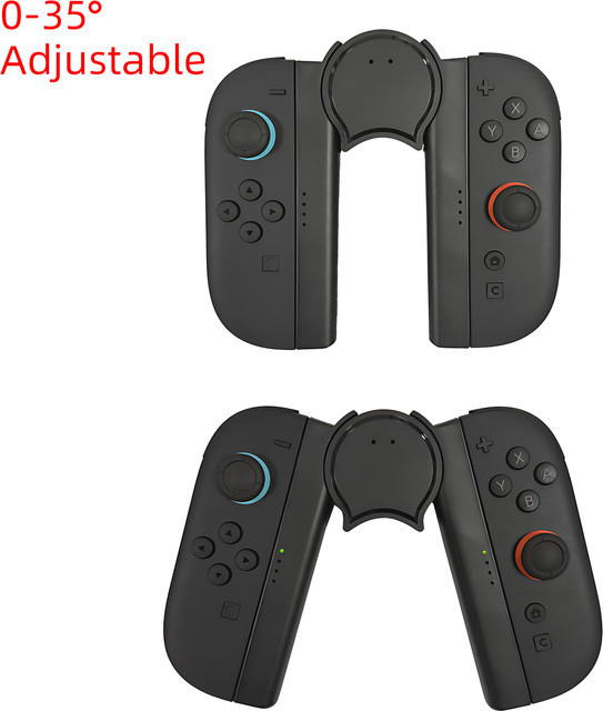Ipega STK-S101 Ladegriff für Nintendo Switch Joy-Con in Schwarz mit LED-Anzeige und verstellbarem Winkel - Bild 1