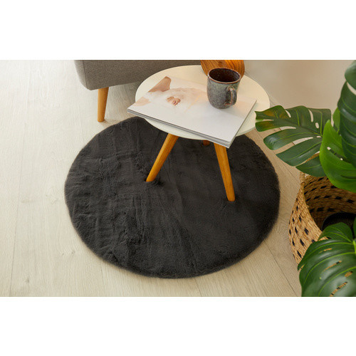 Runder Teppich Loano von LUXORLIVING in Anthrazit und Grau, Durchmesser: 80 cm - Bild 3