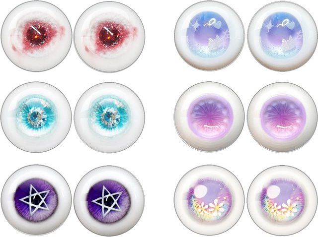 MSCHENGDORIS Blyth Puppe Auge DIY Zubehör, 12-teiliges Set, Glas, Kunststoff - Bild 1