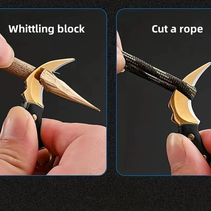 Mwyhmut Mini-Klappmesser als tragbares Outdoor-Messer mit Schlüsselanhänger zur Selbstverteidigung - Bild 2