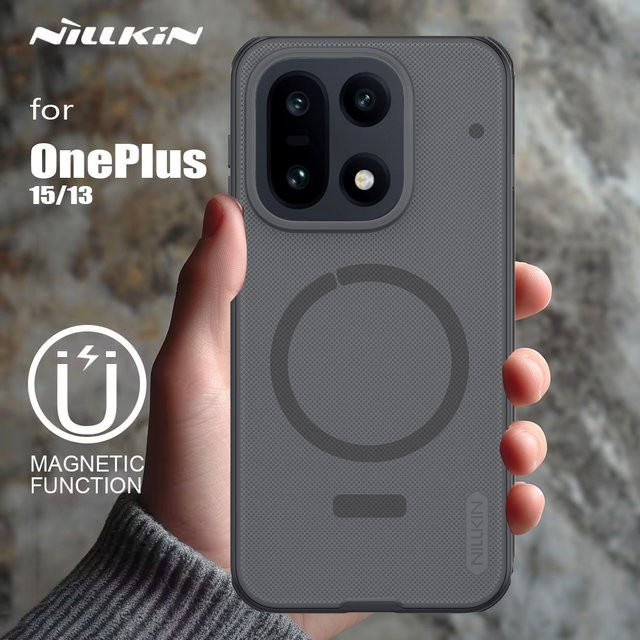 Nillkin Frosted Shield MagSafe Magnetische Schutzhülle für OnePlus 13/15 5G in Schwarz und Transparent - Bild 1