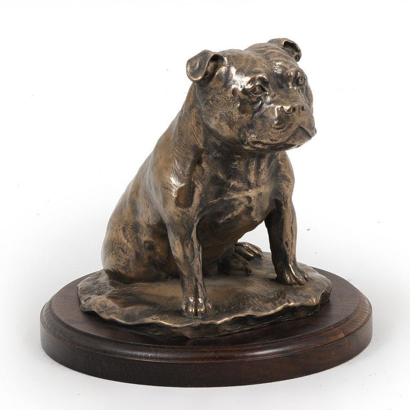 Staffordshire Bull Terrier Hundestatue Art-Dog braun Dekorationsfigur aus Kunstharz für dein Büro oder als Trophäe Höhe: 37,5 cm - Bild 5