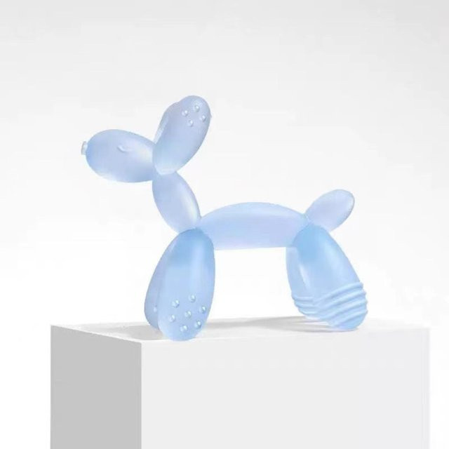 VELORA Baby Zahnungsspielzeug Ballonhund aus Silikon in Blau, BPA-freier Beißring für Säuglinge und Kleinkinder - Bild 1