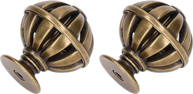 2er-Set Schrankknöpfe im Vogelkäfig-Design von mfySpace aus Zinklegierung in Bronze - Bild 1