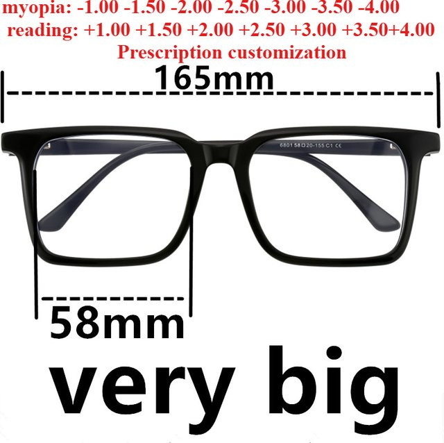 Moojolo Lesebrille, rechteckig, Herren, Vollrand, Kunststoff, schwarz - Bild 1