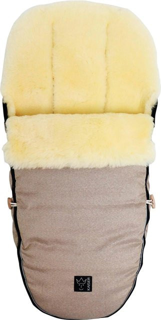Kaiser Lammfell-Fußsack LOVE THE NATURE in Beige mit reflektierenden Elementen - Bild 1