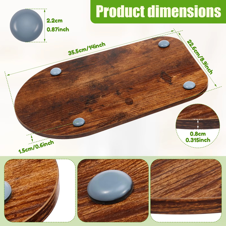 Willstar Mischschiebermatte aus Holz und Acryl in Transparent und Braun, Schiebetablett für Küchengeräte, Breite: 35,5 cm, Höhe: 1,5 cm - Bild 2