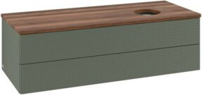 V&B Waschtischunterschrank Antao mit Frontstruktur und Beleuchtung in Weiss und Grau, B/T/H: 120 x 50 x 50 cm - Bild 1