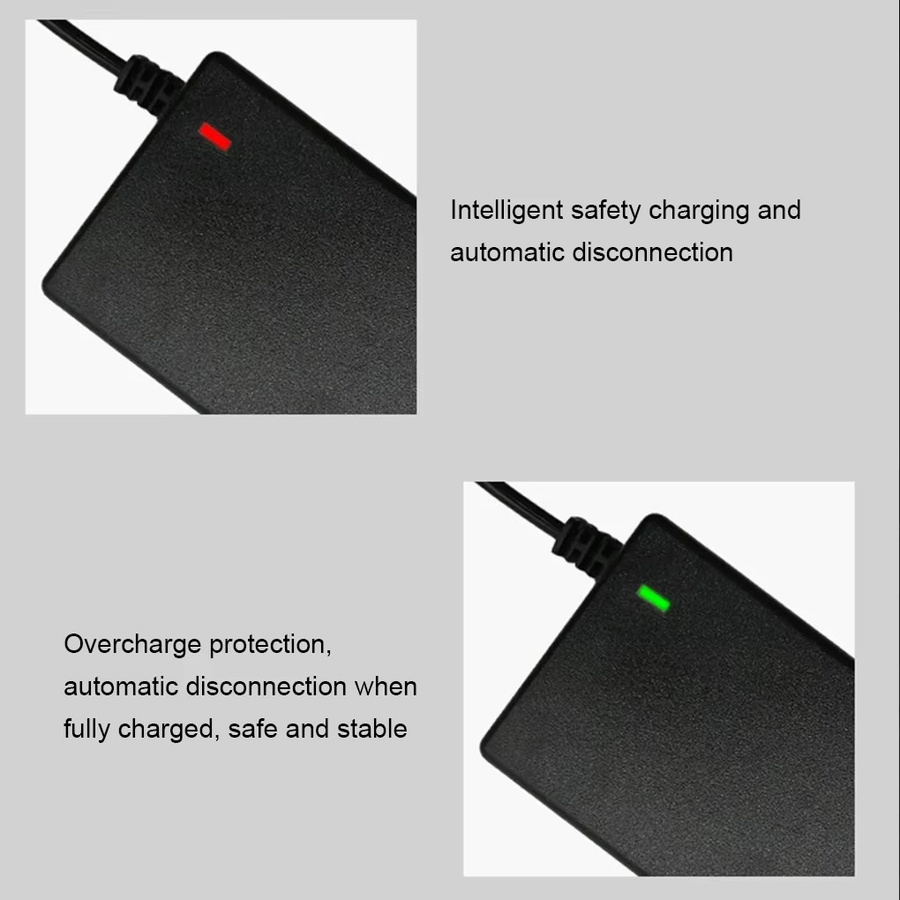 Lithium-Batterie Ladegerät 42V 2A mit 5 DC-Steckern in Schwarz für E-Roller und Elektrofahrzeuge - Bild 5