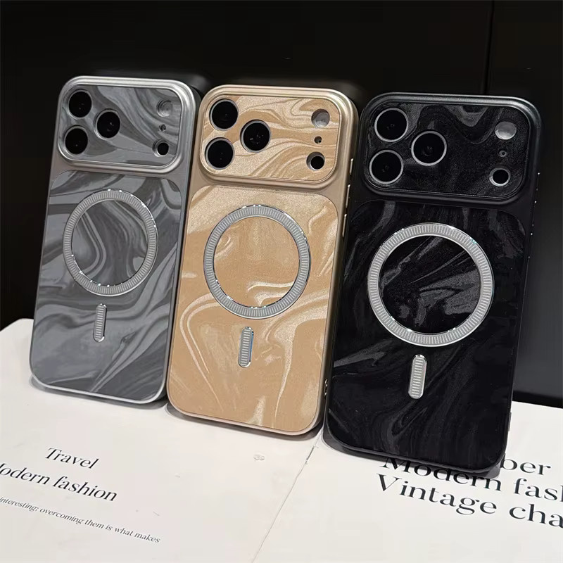 SUNWARD MagSafe Magnetische Wasserwellen-Hülle für iPhone 11 bis 17 Pro Max mit Stoßschutz in Schwarz und Multicolour - Bild 2
