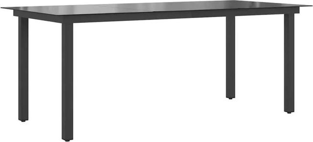 vidaXL Gartentisch aus Aluminium und Glas in Schwarz, B/T/H: 190 x 90 x 74 cm - Bild 1