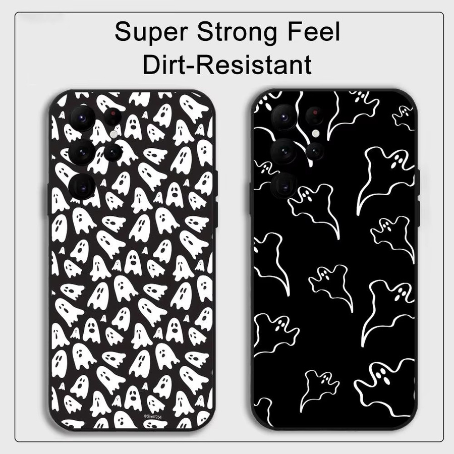 Samsung Handyhülle mit klassischem Halloween-Geist-Design für S20 S21 S22 S23 S24 FE Plus Ultra aus weichem TPU - Bild 2