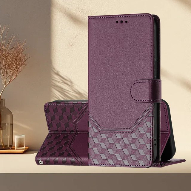 3D Leder Handyhülle mit Brieftaschenfunktion und Kartenfächern als Buchständer für Huawei P20 P30 P40 P50 P60 Pura 70 Mate 60 Pro Nova 12i 12s 9 in Lila - Bild 1