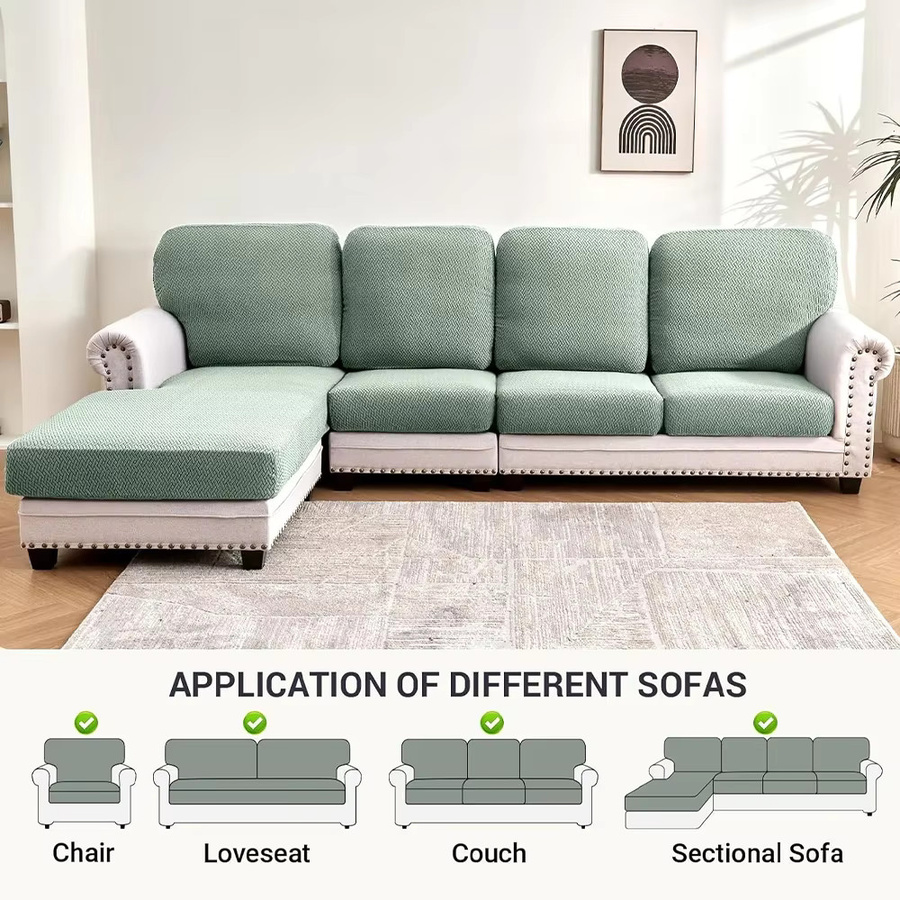 Elastischer Jacquard-Sofabezug von airldianer in einfarbigem Design für dein Sofa oder deine Chaiselongue, erhältlich in Braun und Grün - Bild 2