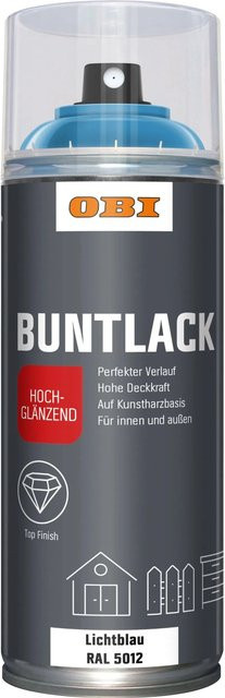 OBI Buntlack Spray RAL 5012 Lichtblau hochglänzend 400 ml - Bild 1