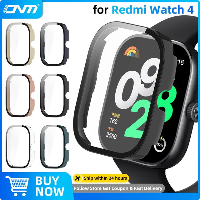 Xiaomi Uhrenzubehör, Hartschale + Glas für Redmi Watch 4, Schwarz - Bild 1