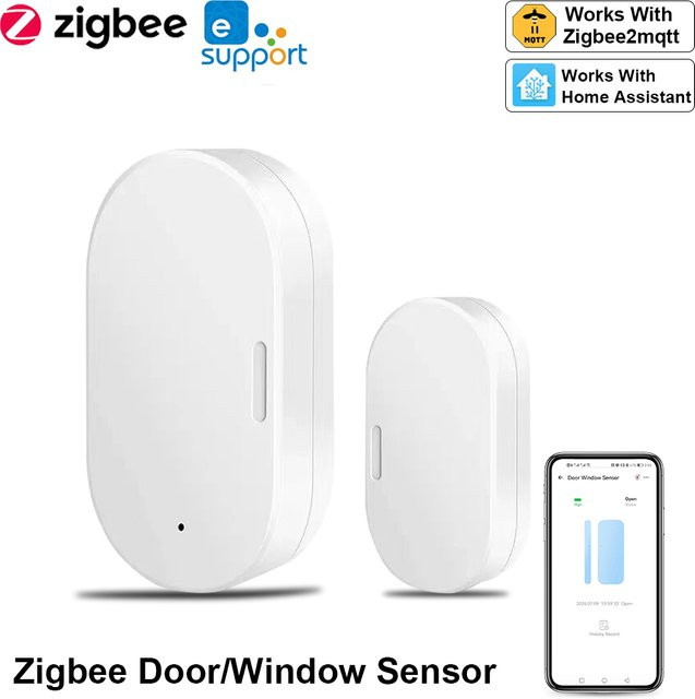 Ewelink Zigbee Türsensor und Fenster-Alarmdetektor, kabelloser magnetischer Sensor in Weiß, kompatibel mit Zigbee2MQTT, Alexa und Google Home (Gateway erforderlich) - Bild 1