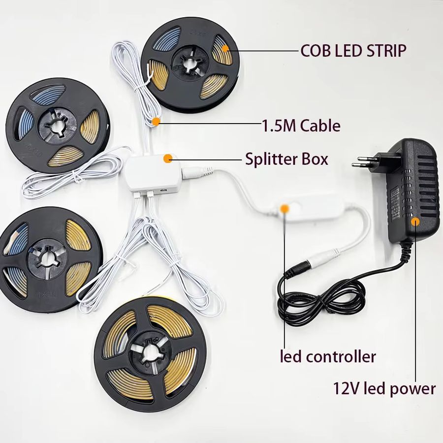 BanlanX WiFi COB LED Unterschrank-Streifenlicht mit APP- und Sprachsteuerung, dimmbar, 3000K/6000K, DC12V - Bild 4