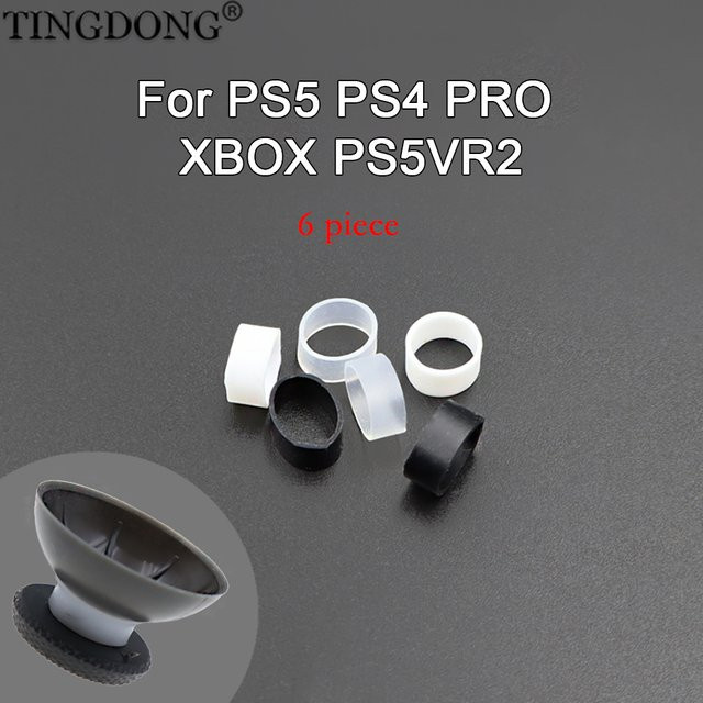 TingDong 6 Stück Silikon Joystick-Schutzringe für Xbox und PlayStation in Transparent - Bild 1