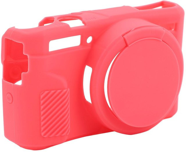 3CZY Silikon-Kameratasche in Pink mit abnehmbarer Objektivabdeckung als weiche Schutzhülle für die G7X2 Digitalkamera - Bild 1