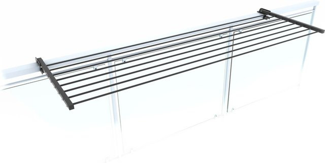 Foxydry Balkon Wäscheständer beidseitig klappbar wetterfest in Grau aus Aluminium und rostfreiem Stahl, Höhe: 162 cm - Bild 1
