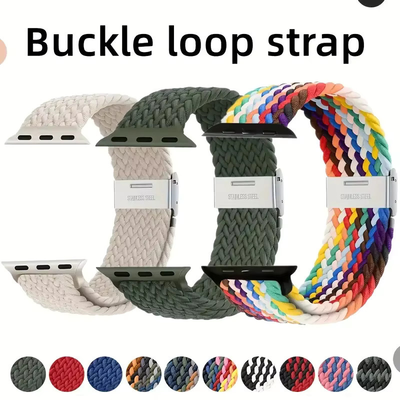 Geflochtenes Solo Loop Armband für Apple Watch, elastisches Unisex-Armband kompatibel mit Apple Watch Ultra 2, Serie 10, 9, 8, 7, 6, SE und weiteren Modellen - Bild 2
