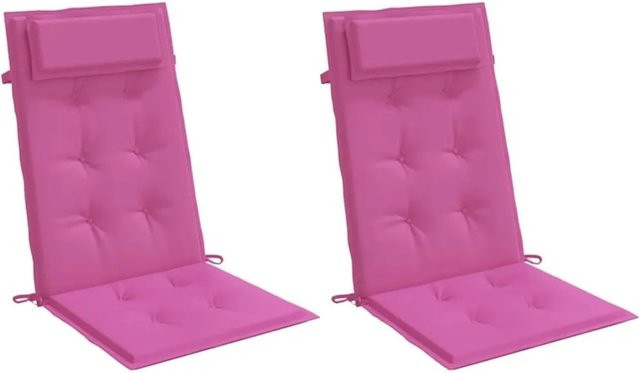 vidaXL Hochlehner-Auflagen 2er-Set aus wasserabweisendem Rosa Oxford-Gewebe - Bild 1