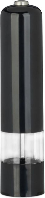 Relaxdays Elektrisches Pfeffermühlen Set aus Keramik und Kunststoff in Schwarz und Weiß mit LED, Höhe: 23 cm, Breite: 5 cm, Tiefe: 5 cm - Bild 1