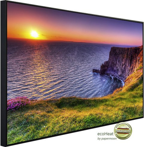 papermoon EcoHeat Infrarotheizung Sonnenuntergang an den Moher Cliffs mit Matt-Effekt in Bunt, App-Steuerung und Überhitzungsschutz - Bild 1