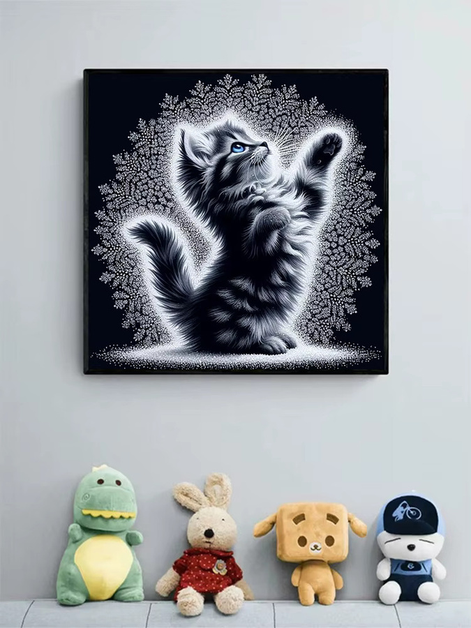 EverShine DIY Diamantmalerei Katze 5D Vollbohr-Stickerei Tier-Mosaik Set in Multicolour, B/H: 20 x 20 cm - Bild 4