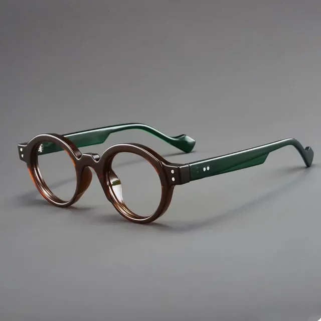 MDOD Lesebrille, Rund, Kunststoff, Vollrand, Unisex, Braun - Bild 1