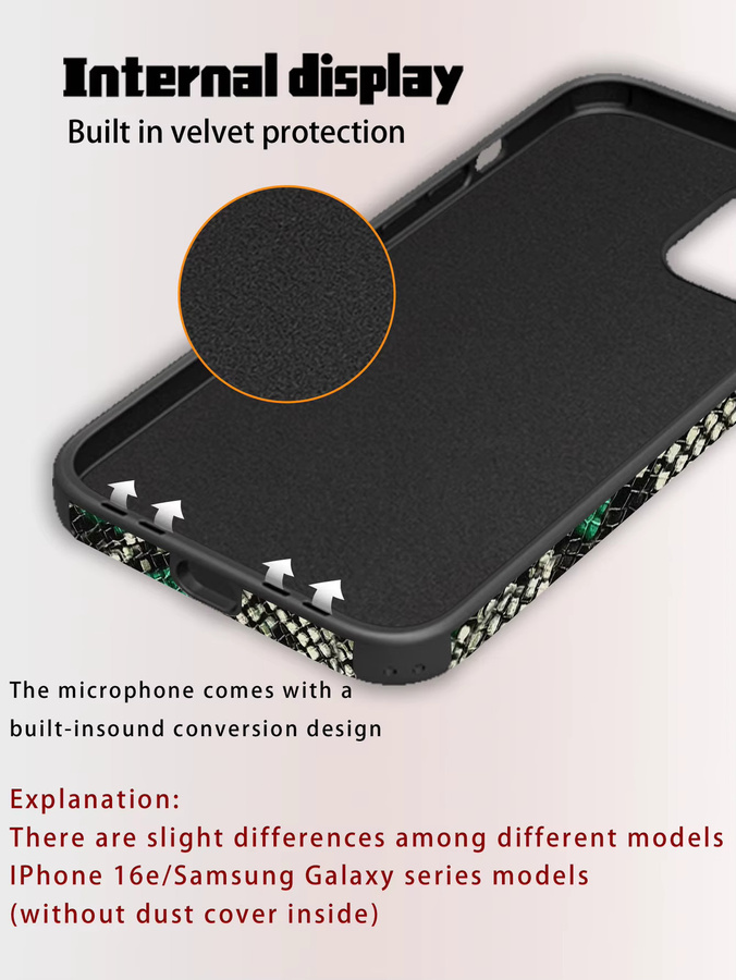 Handyhülle mit Schlangenmuster und Texturaufdruck in Grün für iPhone 17 16 15 14 13 12 11 - Bild 5
