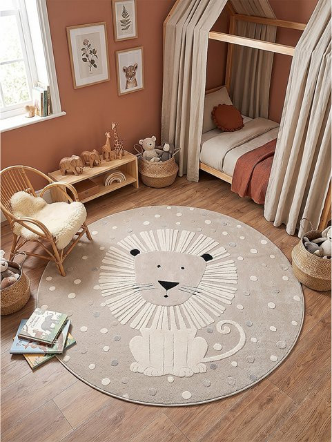 Kinderteppich Kurzflor Kadima Design Beige B/B/H: 120 x 120 x 1 cm - Bild 1
