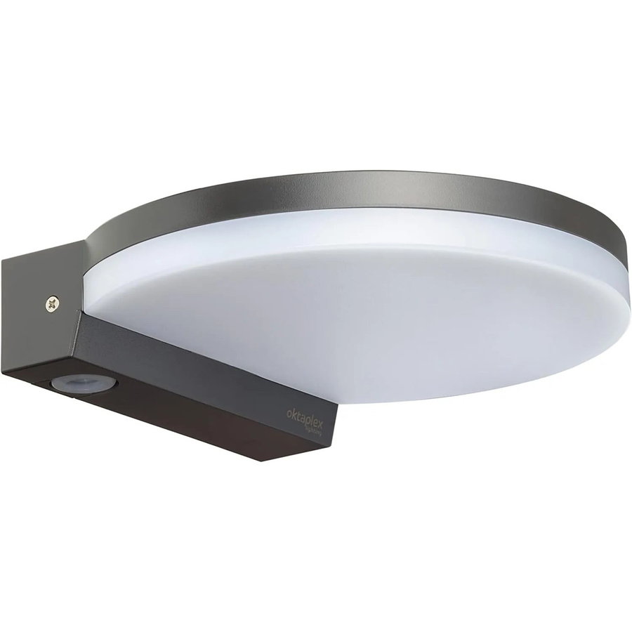 Oktaplex LED Außenleuchte Flach Ros in Anthrazit, IP65, Warmweiß, 1300lm, 14,6W - Bild 2