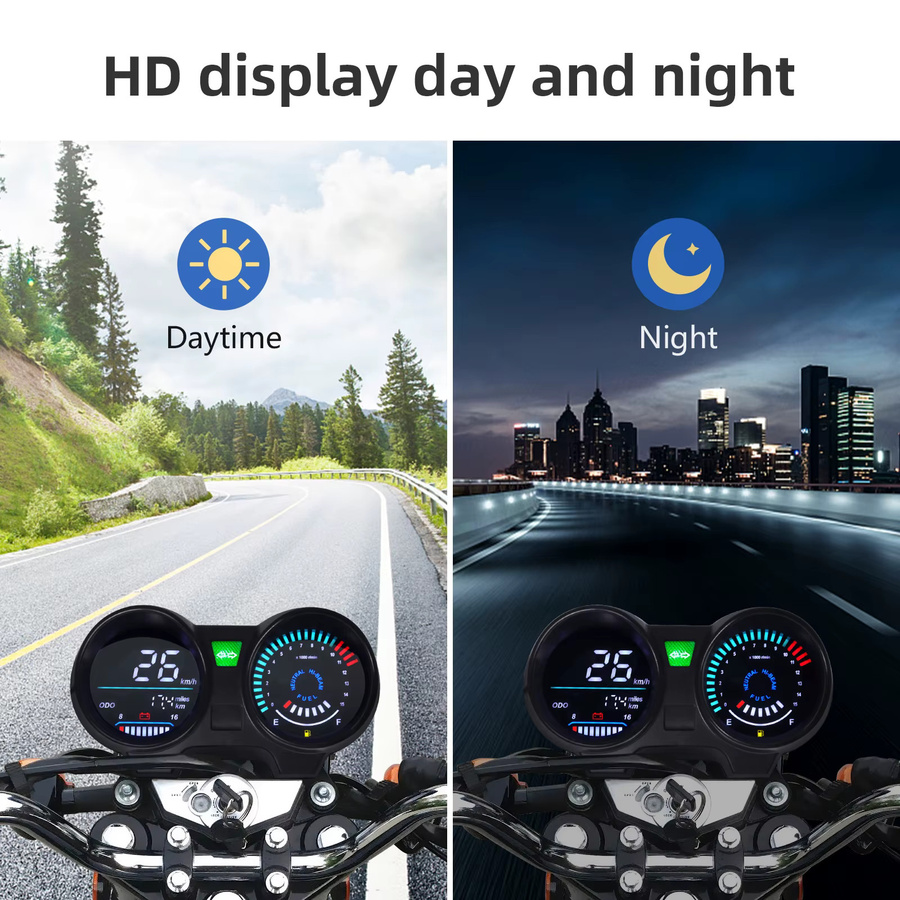 Digitales Motorrad Tacho LED Dashboard RPM Meter von MAIMEIMI in Schwarz für Honda CG 150 Fan und Titan 150 - Bild 4