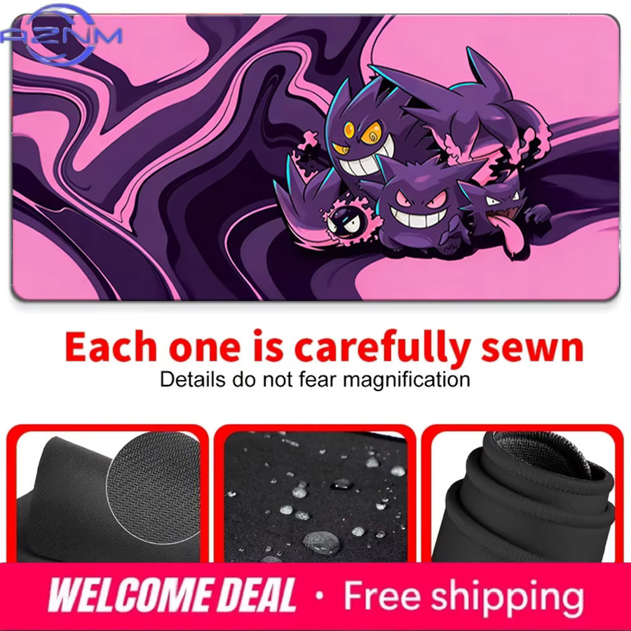 Potdemiel Gengar Family Pink Swirl Gaming-Mauspad rutschfeste Schreibtischunterlage in Pink - Bild 4