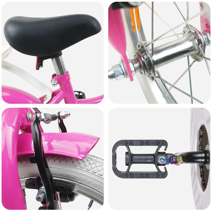VD Home Furnishing Kinderfahrrad 14 Zoll Dunkelrosa - Bild 2