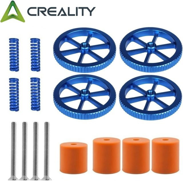 Creality Metall-Nivellierknöpfe mit Heißbettfedern für Ender 3, 3 Pro, 3 V2, Ender 5, 5 Plus, 5 Pro, CR-10, CR10S, 10S Pro und 20 3D-Drucker in Rot - Bild 1