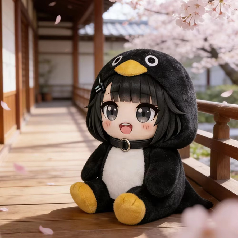 Molutian Gugu Gaga Plüschtier, Pinguin, mit Sound, 25cm - Bild 2