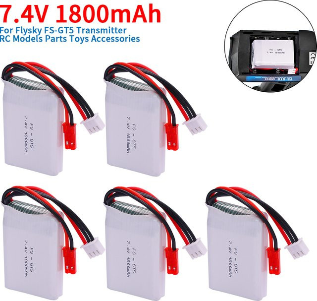 Flysky Akku 7,4 V 1800 mAh mit JST Stecker für Flysky FS-GT5 Sender und RC Modelle - Bild 1