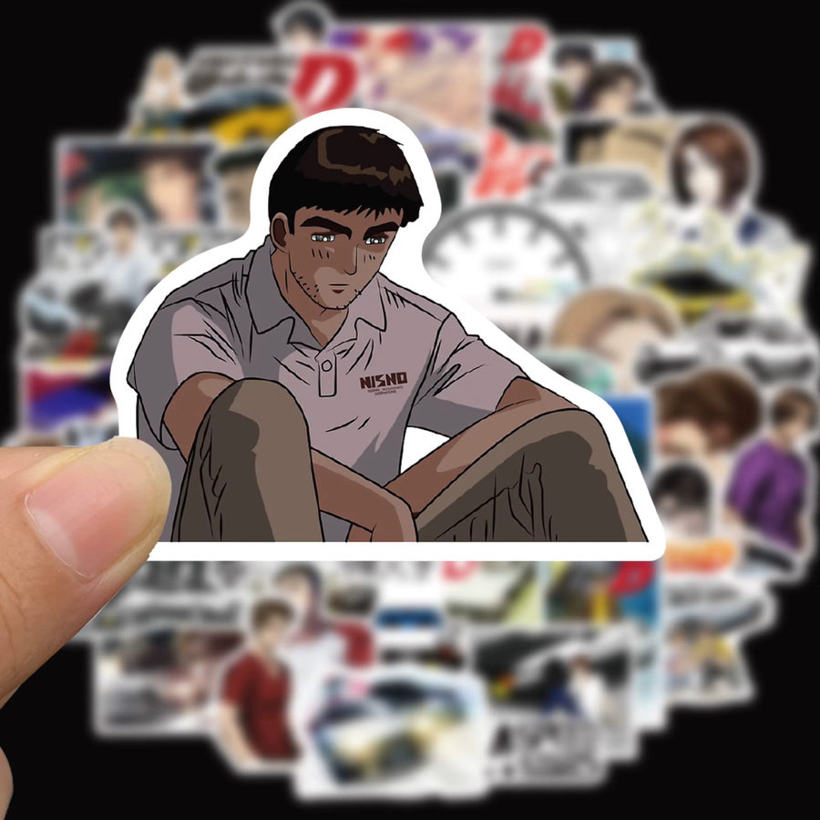 50 Stück Anime Graffiti Aufkleber mit Initialen und Text in Multicolour für Laptop, Skateboard und Gepäck, wasserdicht - Bild 5