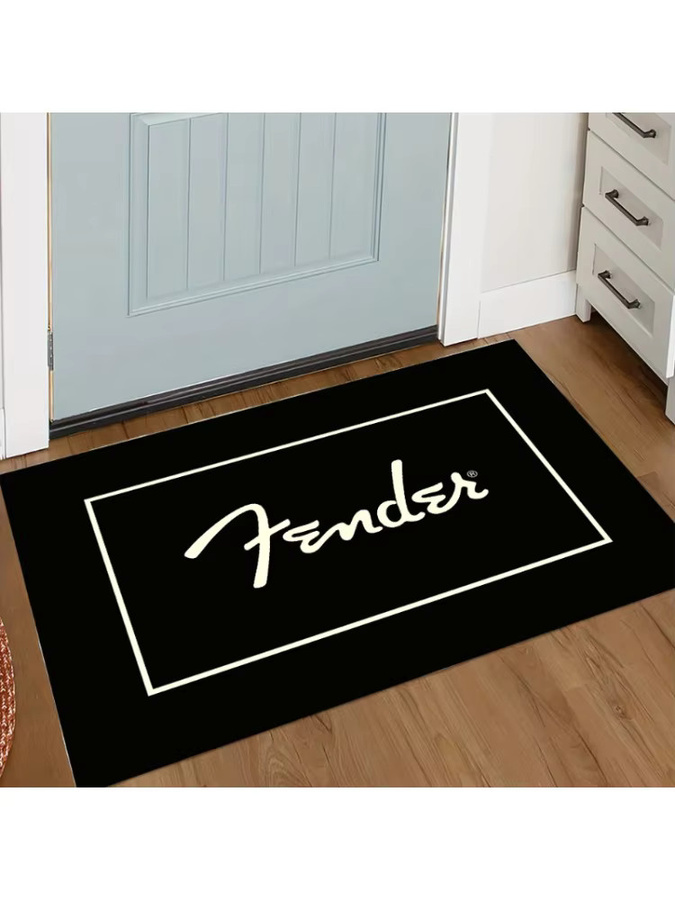 Fender Logo Teppich in Schwarz-Weiß für Musikzimmer und Studio - Bild 2