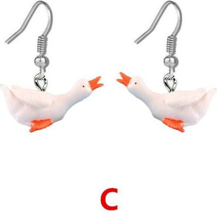Wucifang Jewelry Ohrringe, Ente, Gans, Harz, Weiß, Damen - Bild 1