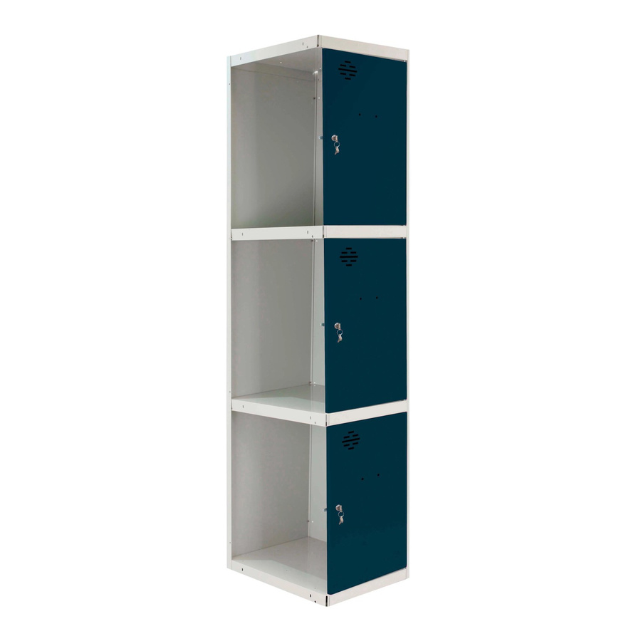 PROREGAL Spind AMEGO Anbaumodul mit 3 Abteilen, Schließfach Garderobe aus Metall, Grau-Anthrazit, H x B x T: 180 x 40 x 50 cm - Bild 2