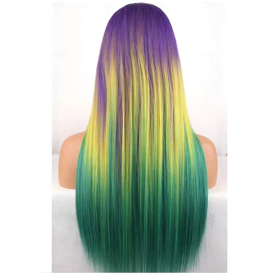 hairjoy Karnevalsperücke, Regenbogenfarben, lang, Damen - Bild 2