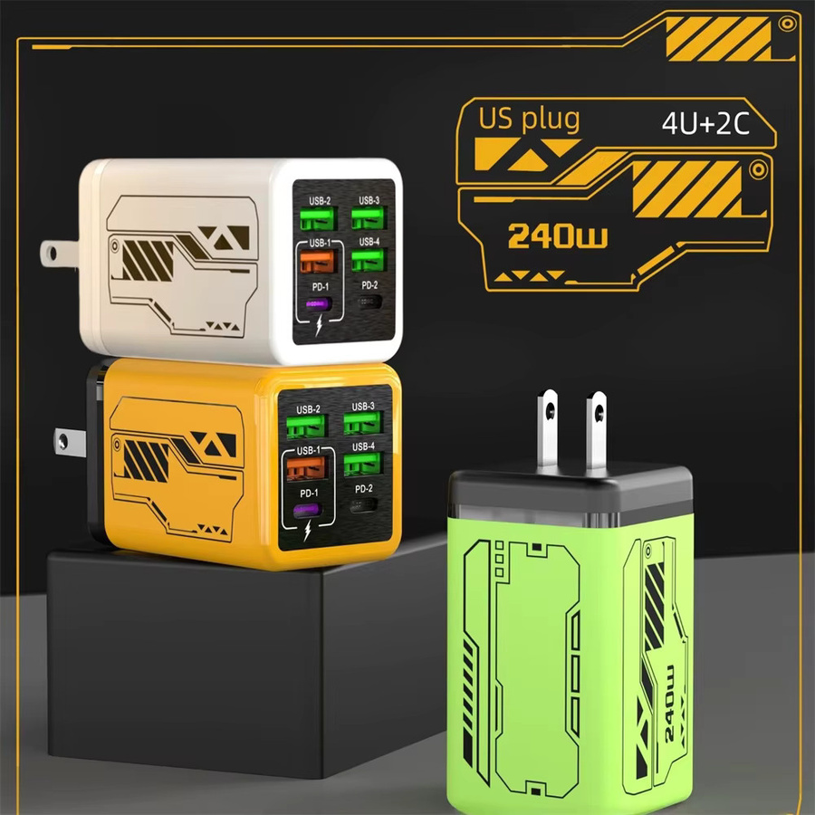 WALKESEN 240 W Schnellladegerät mit 4 USB Anschlüssen inklusive 2 USB-C Ports in Grün für iPhone Samsung und Xiaomi - Bild 5