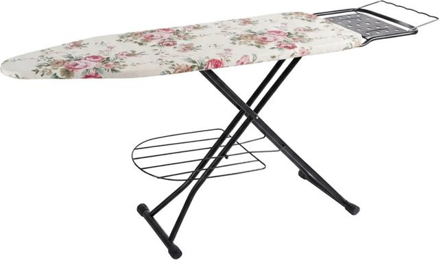 Relaxdays Bügelbrett aus Stahl in Bunt, höhenverstellbar und klappbar mit Bügeleisenablage, B/T: 110 x 33 cm - Bild 1
