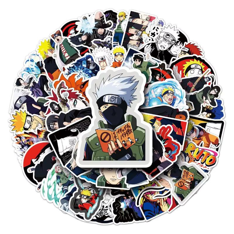 Naruto Graffiti-Aufkleber, 54-teiliges Set, quadratisch, wasserfest - Bild 5