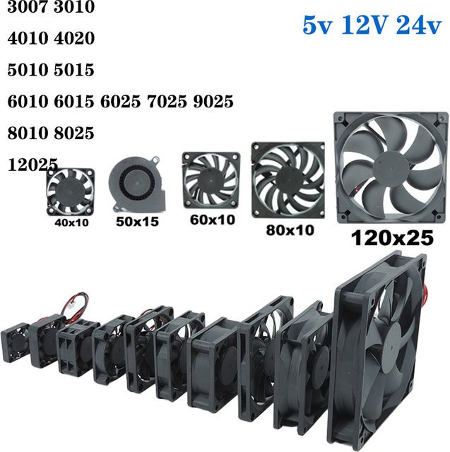 Gakaki DC Bürstenloser Lüfter mit 2pin xh2.54 Anschluss in Schwarz für 3D-Drucker und industrielle Anwendungen - Bild 1